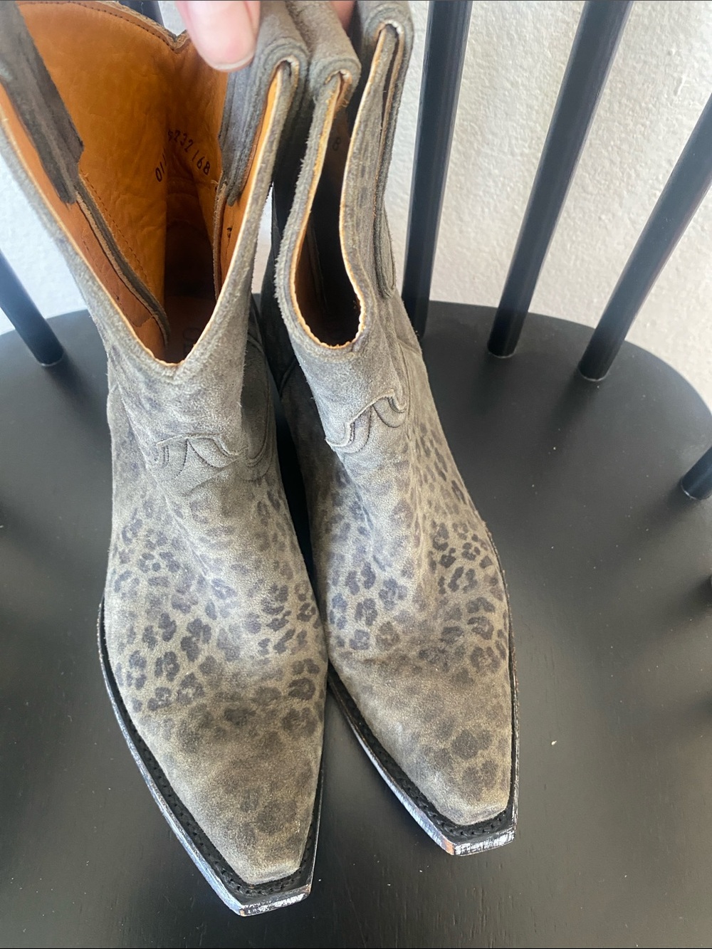 Old Gringo Olive Green Leopard Suede Ankle Booties